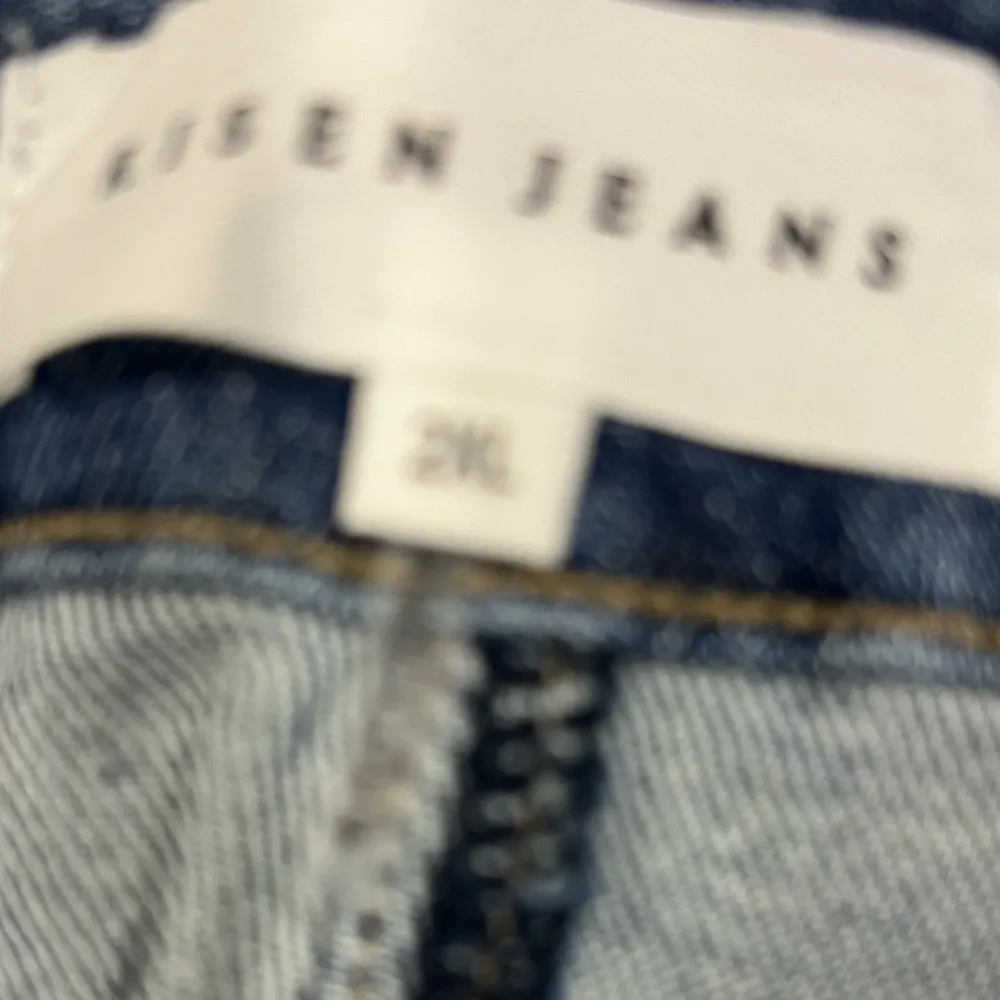 Risen  Blue Denim Mini Skirt Frayed Hem Size 2x - Image 6