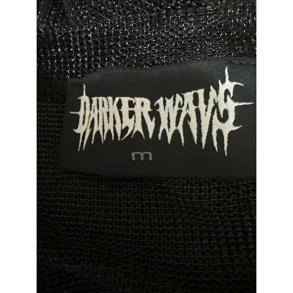 Darker Wavs Women's Black Long Sleeve Sheer Mesh T Shirt Tee Mini Dress Size M Size M - Image 4