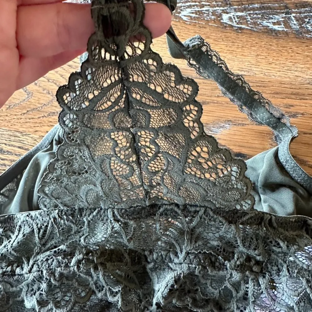 Army Green Lace Bralette Size XSmall - Image 5