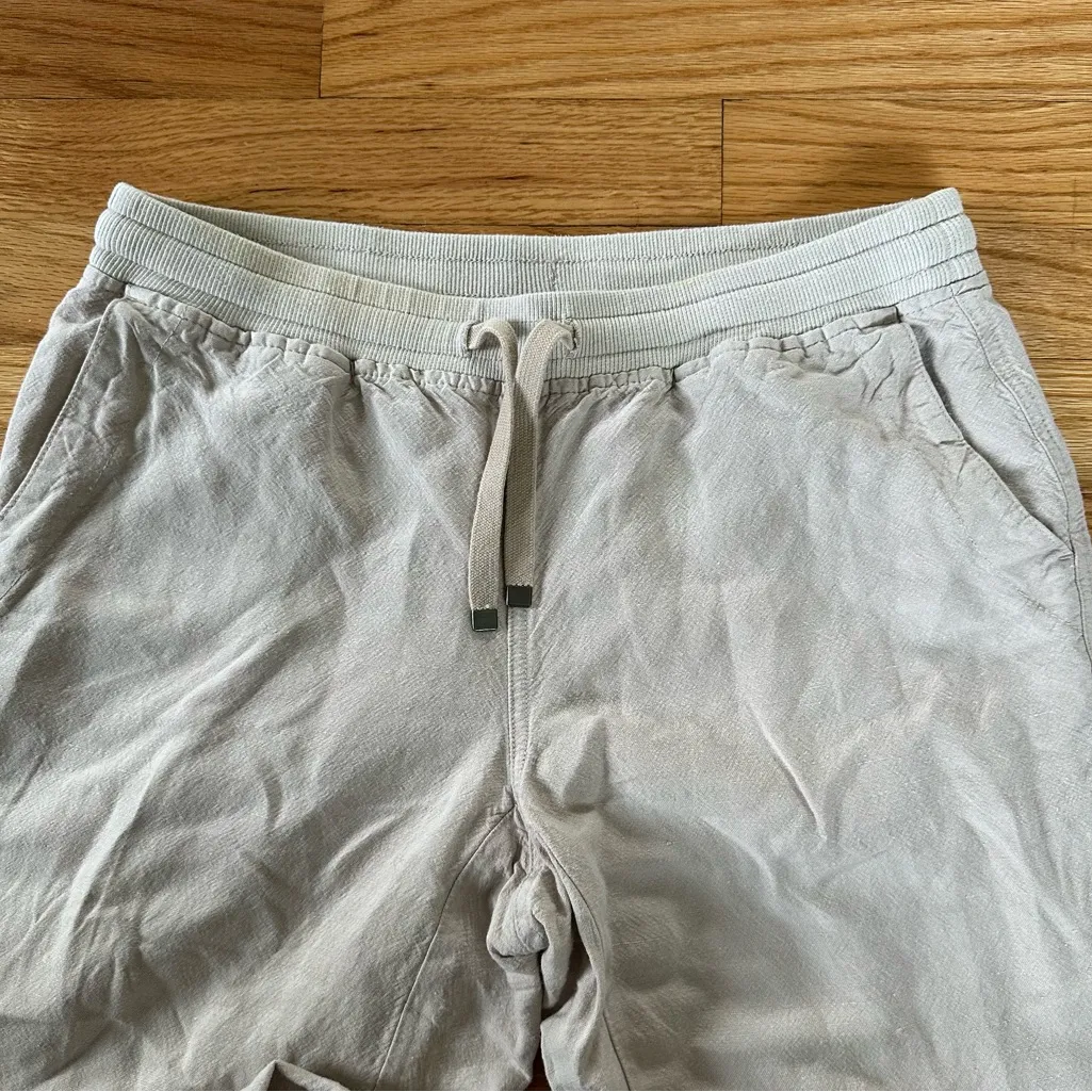 J. Jill Beige Linen Blend Pull On Pant Roll Tab Sz XS Tan - Image 7