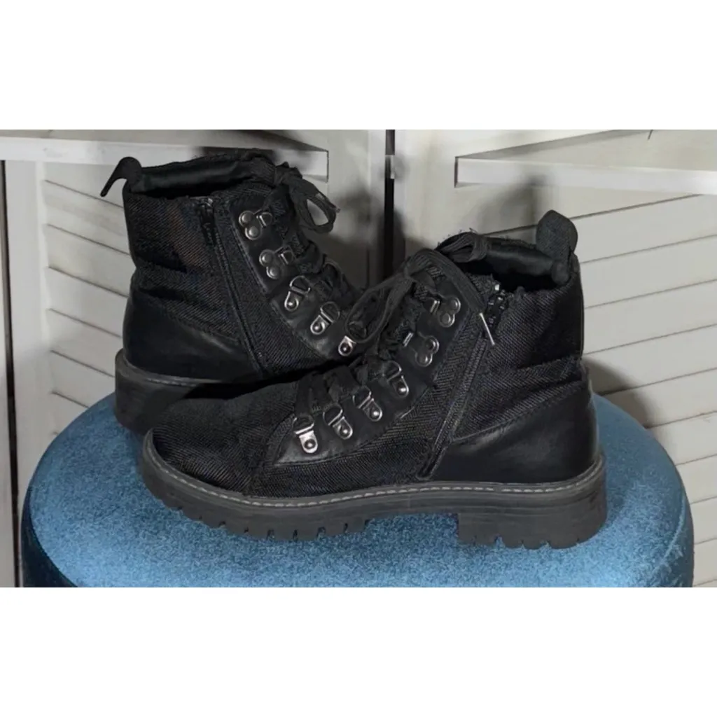 White Mountain Cliffs women's Clavide black comfort lace up combat boots sz 7.5 - Image 6