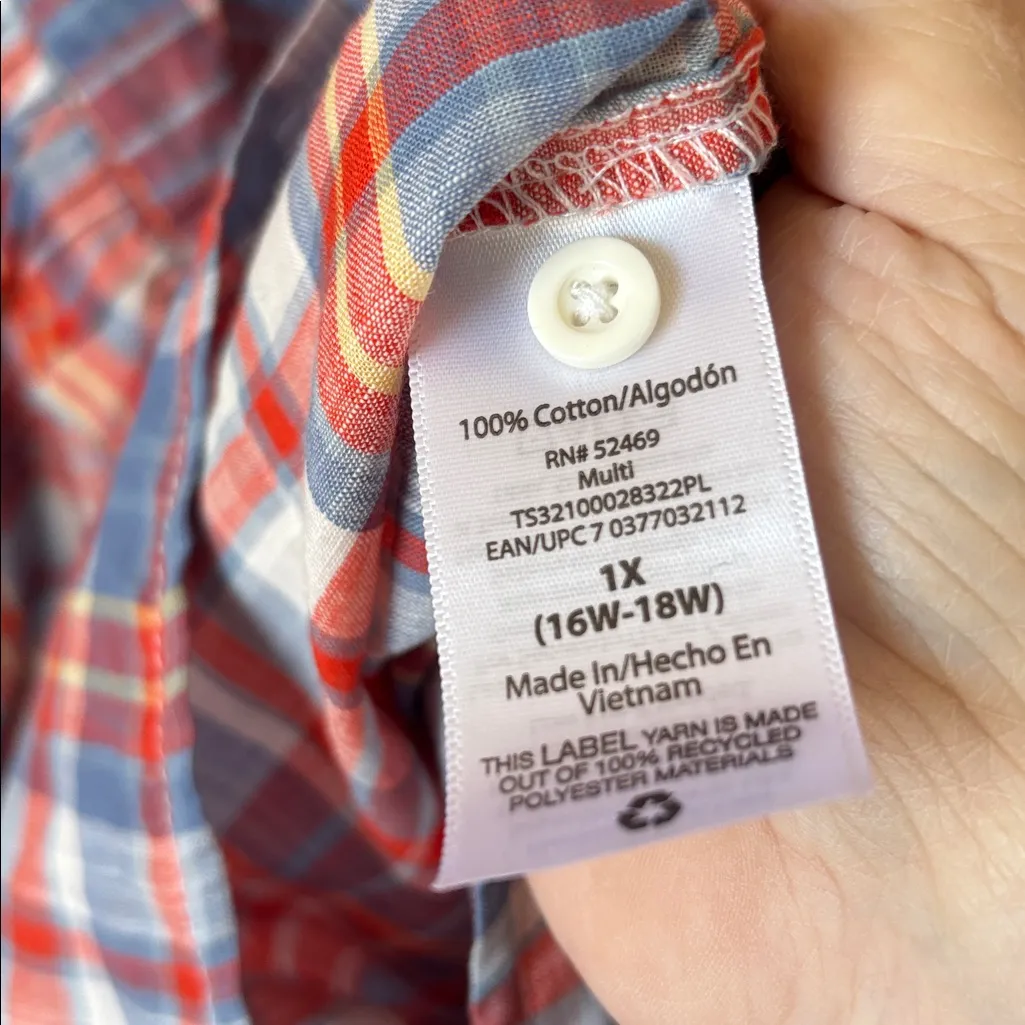 Terra & Sky Multicolor Plaid Top 1X - Image 4