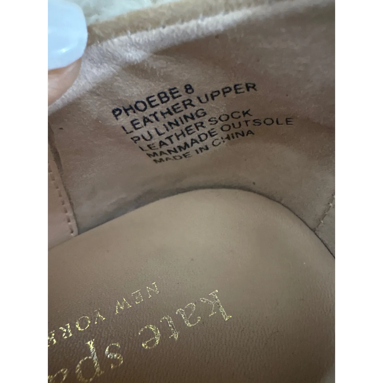 Kate Spade Phoebe Suede Ballet Flats Gold Buckle Women Size 8 Tan Loafers - Image 8