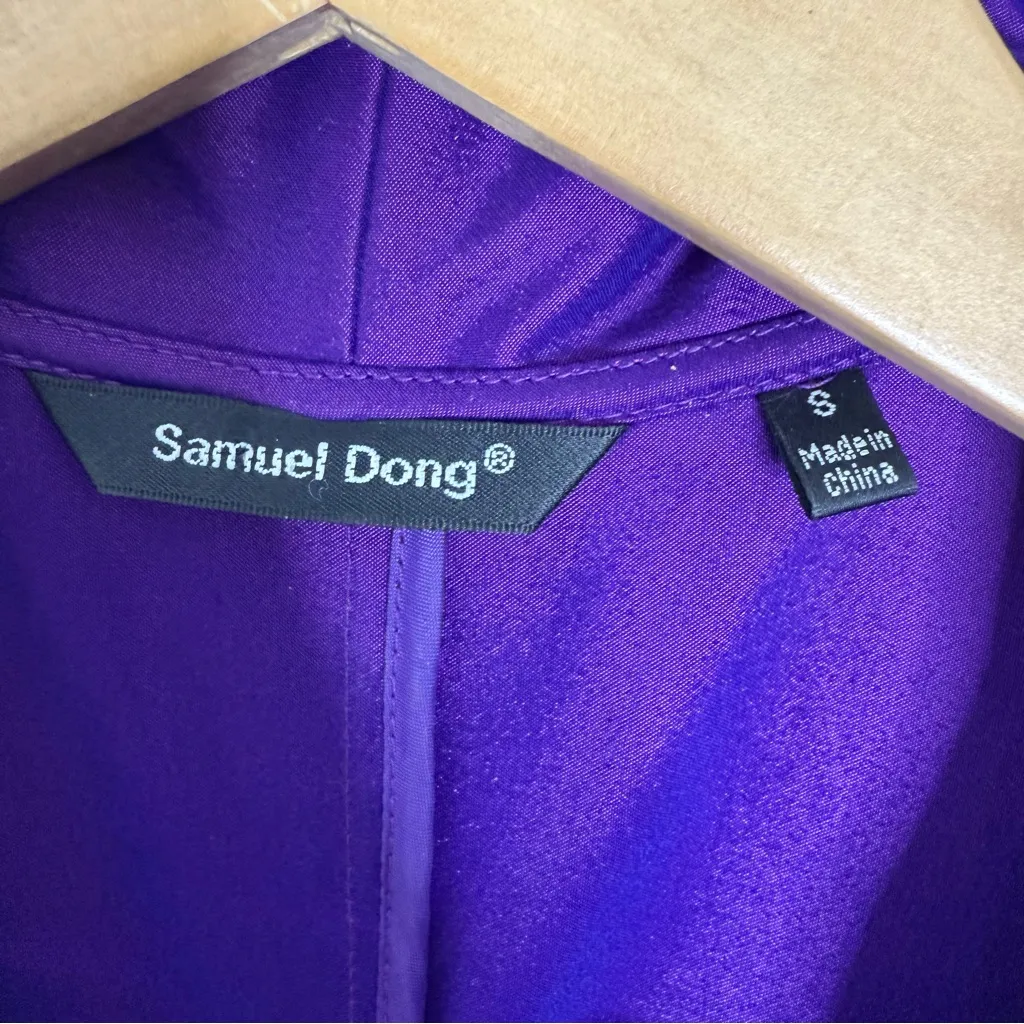 Samuel Dong Purple Ruffle Front Jacket – Women’s Small - Image 4