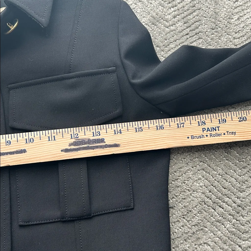 Veronica Beard Fulham Black Wool Blend Cropped Jacket Blazer Gold Buttons Size 0 - Image 13