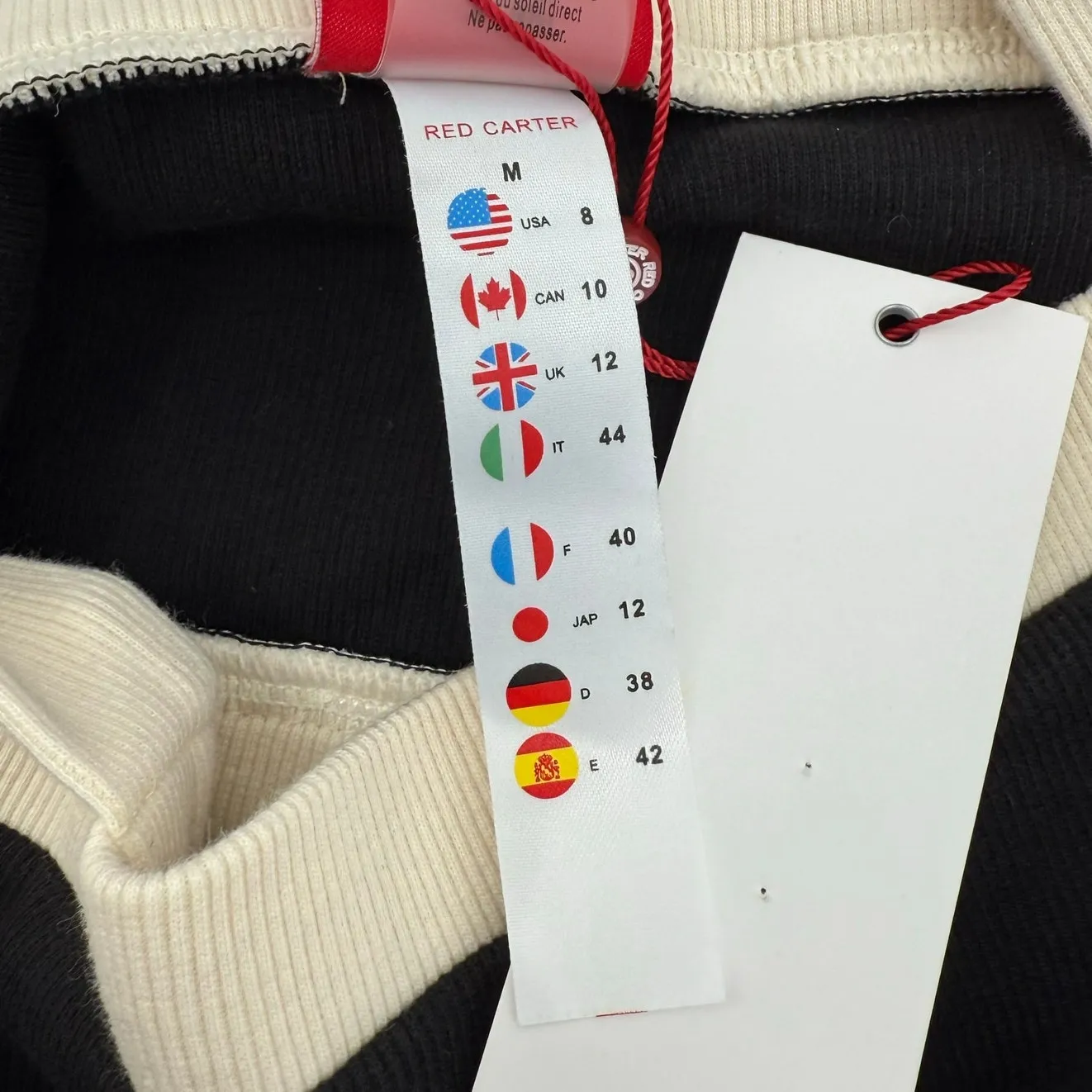 RED CARTER Cropped Top Bikini Cover-Up Size Medium /8 Colorblock Black Beach NWT - Image 8