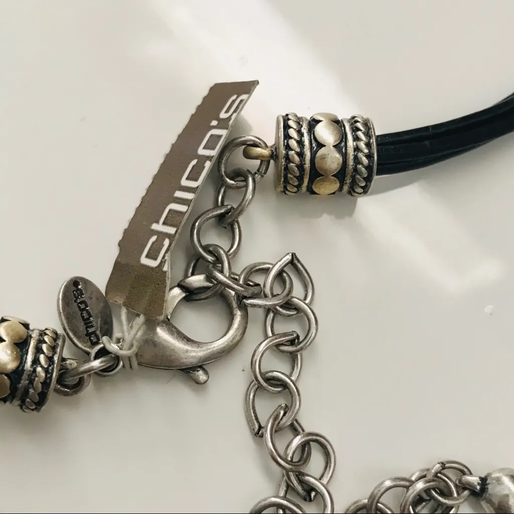 Chico’s Elephant Necklace Four Strand Cord NWT - Image 6
