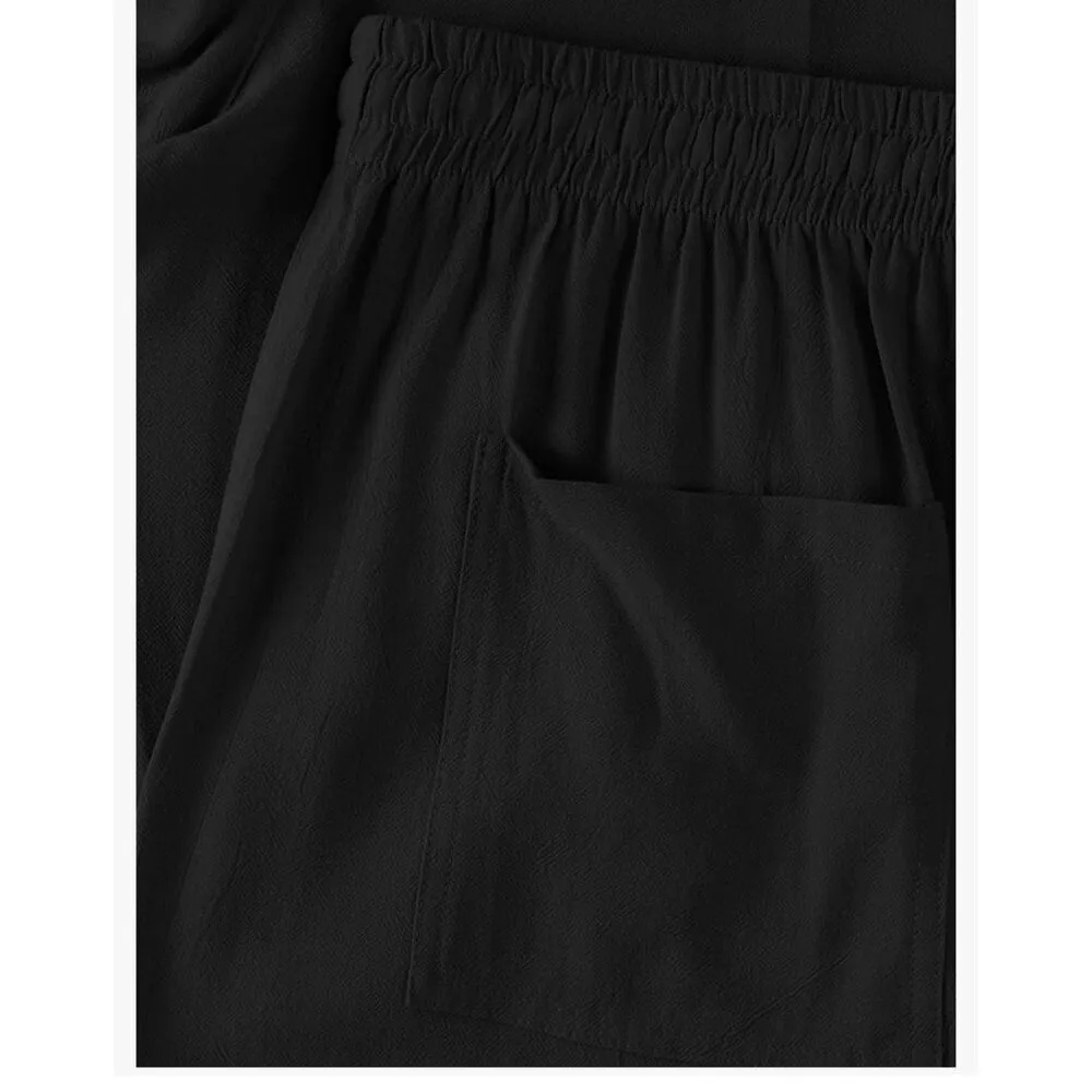 NEW Black Cotton Shorts Relaxed Fit Comfort Wear Boho Beach 2X Black Size XXL - Image 6