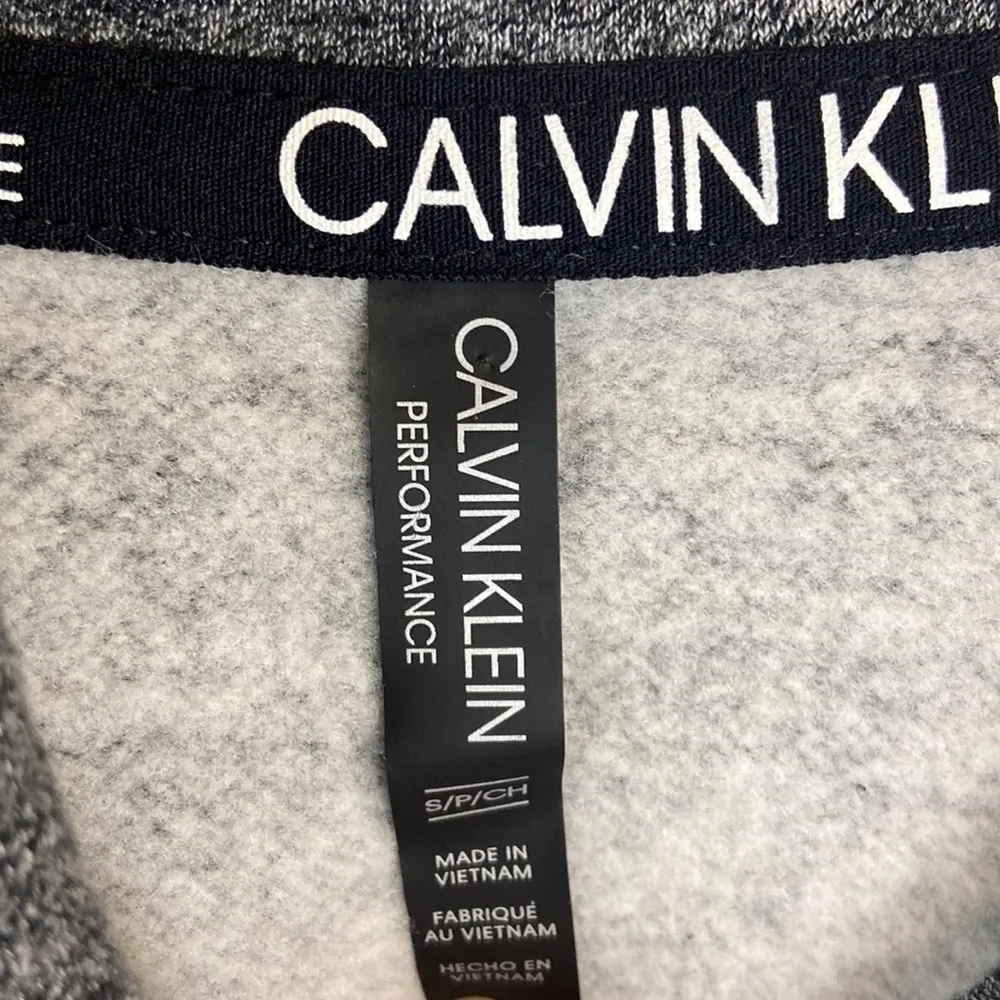 Calvin Klein CK Performance Gray Cropped Logo Hoodie Athleisure Comfy Loungewear - Image 6