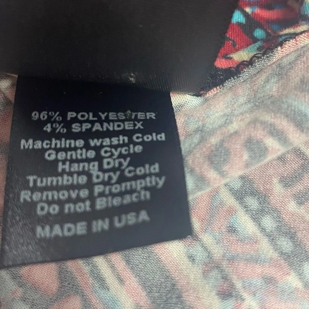 AGNES & DORA Women’s‎ Scarf  Dress Size 2X Pockets  Burgundy Pink Blue Stretchy - Image 3