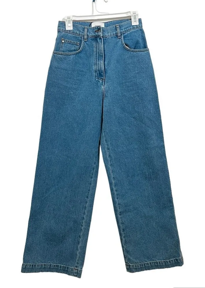 Nanushka 100% Cotton High Waist Wide Leg Blue Jeans sz28 Size 28 - Image 1