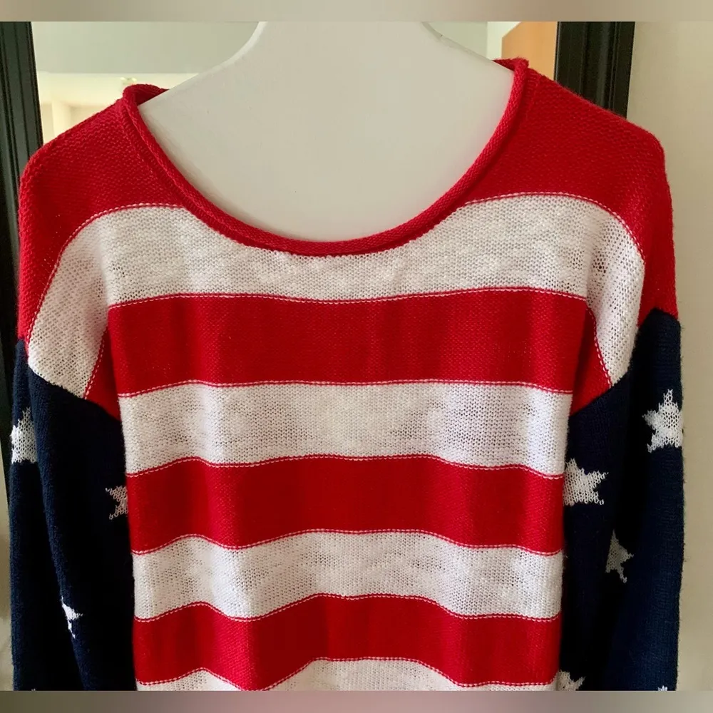 MARLED 4th of July Stars & Stripes Sweater Red Size L - Image 2