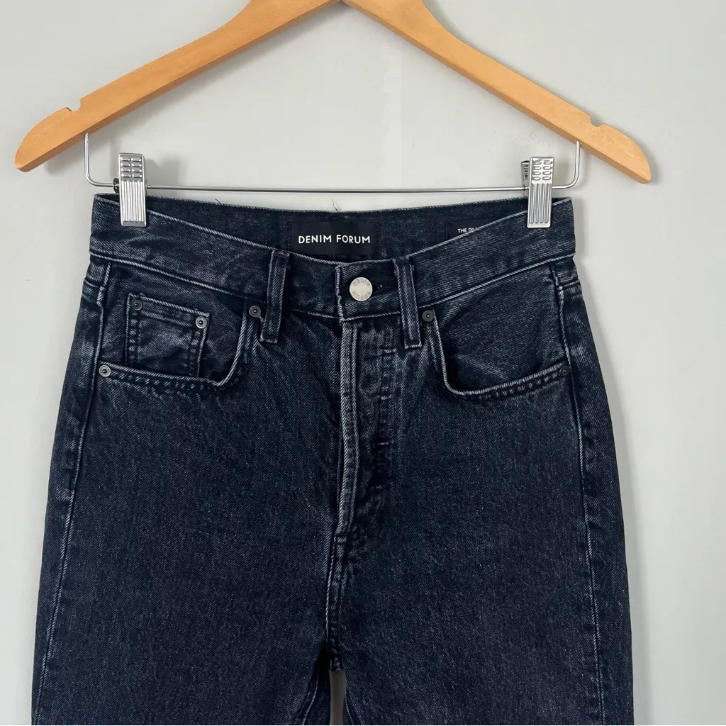 Aritzia Denim Forum Dillon High Rise Slim Black Jeans 28L Size 25 - Image 3