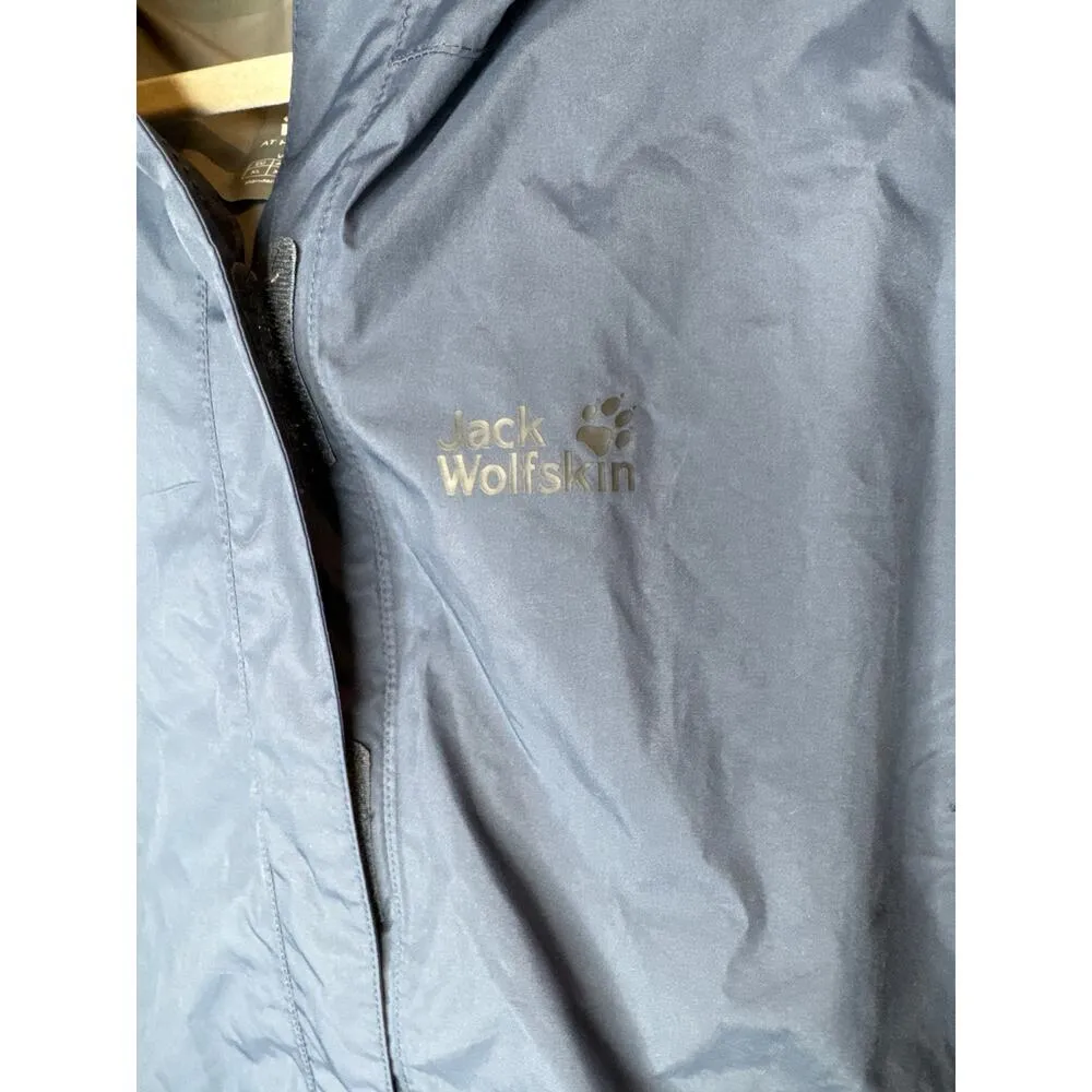 Jack Wolfskin Women's XL Texapore Hooded Rain Jacket Dark Blue Full Zip - Image 2