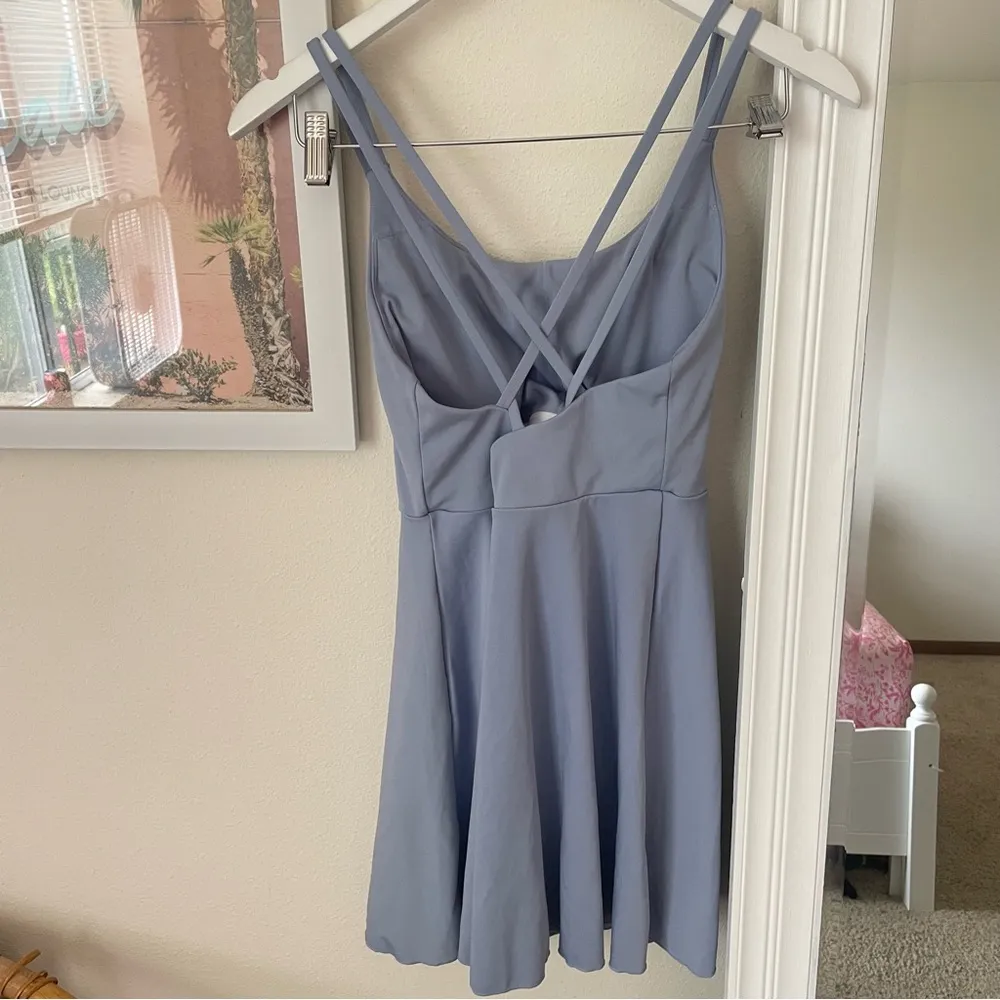Halara Strappy Light Blue Grey Mini Active Dress - Image 4