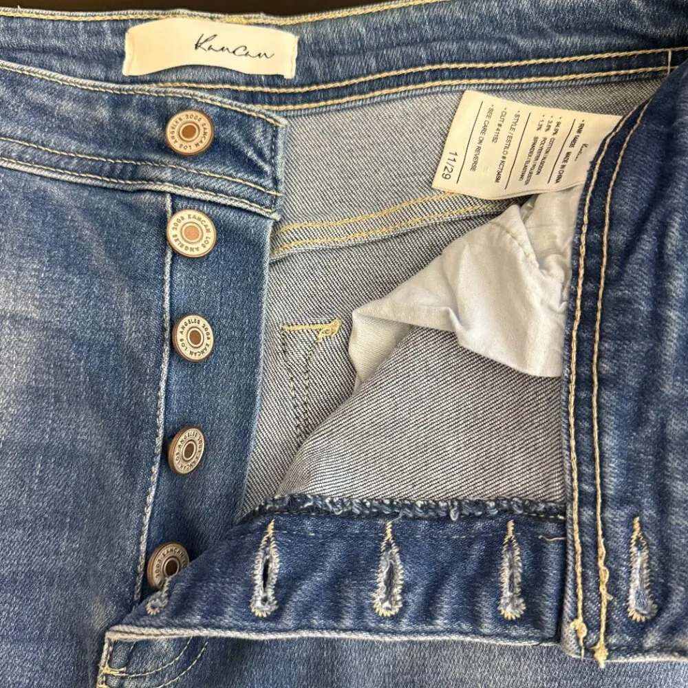 NWOT Kancan Sian High Rise Flare Denim Jeans Women's 29 Blue Medium Wash Stretch - Image 13