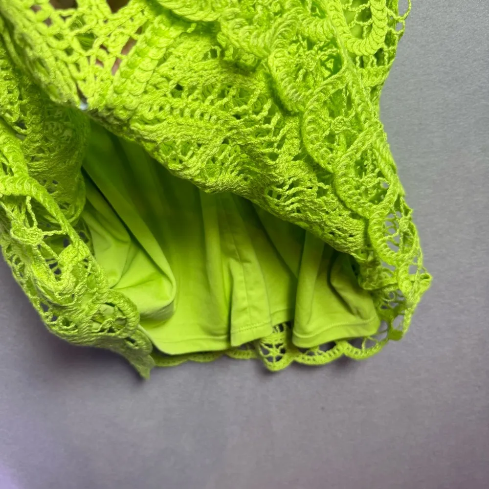 Lilly Pulitzer Women’s Seista Matcha Green Knit Battenburg Lace Shift Dress sz 8 - Image 6