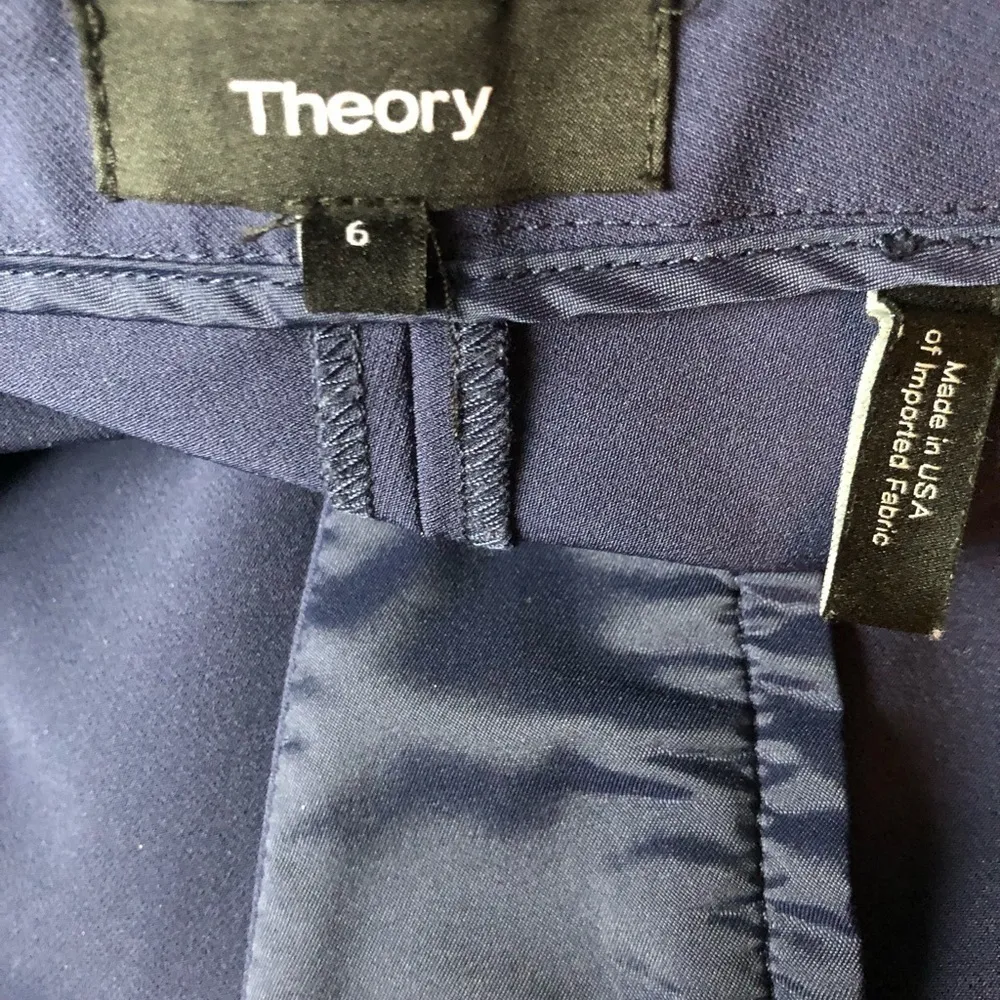 Theory Classic Tech Skinny Crop Pant Sz. 6 Stretch Career Business Trouser Navy - Image 5