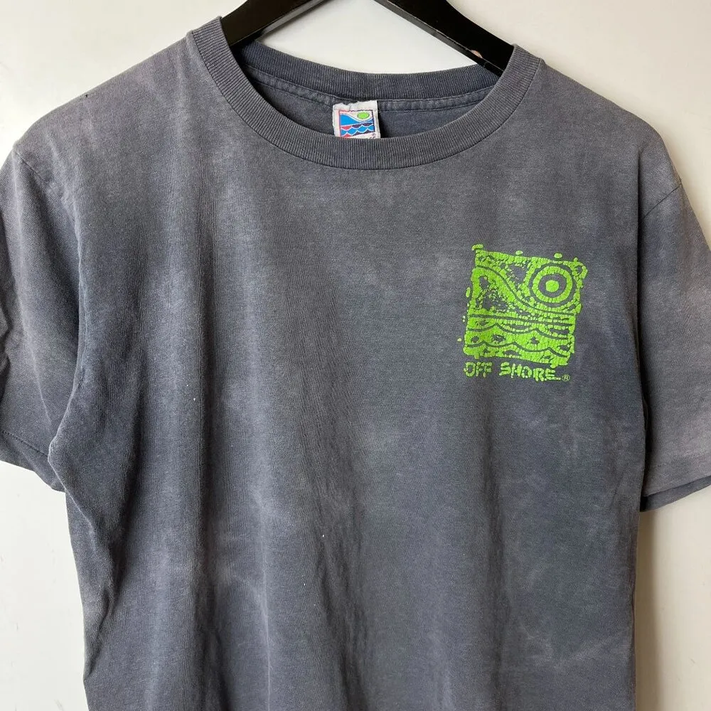Off Shore Surf T Shirt Vintage 90s Womens Medium M Graphic Tee Gray - Image 11