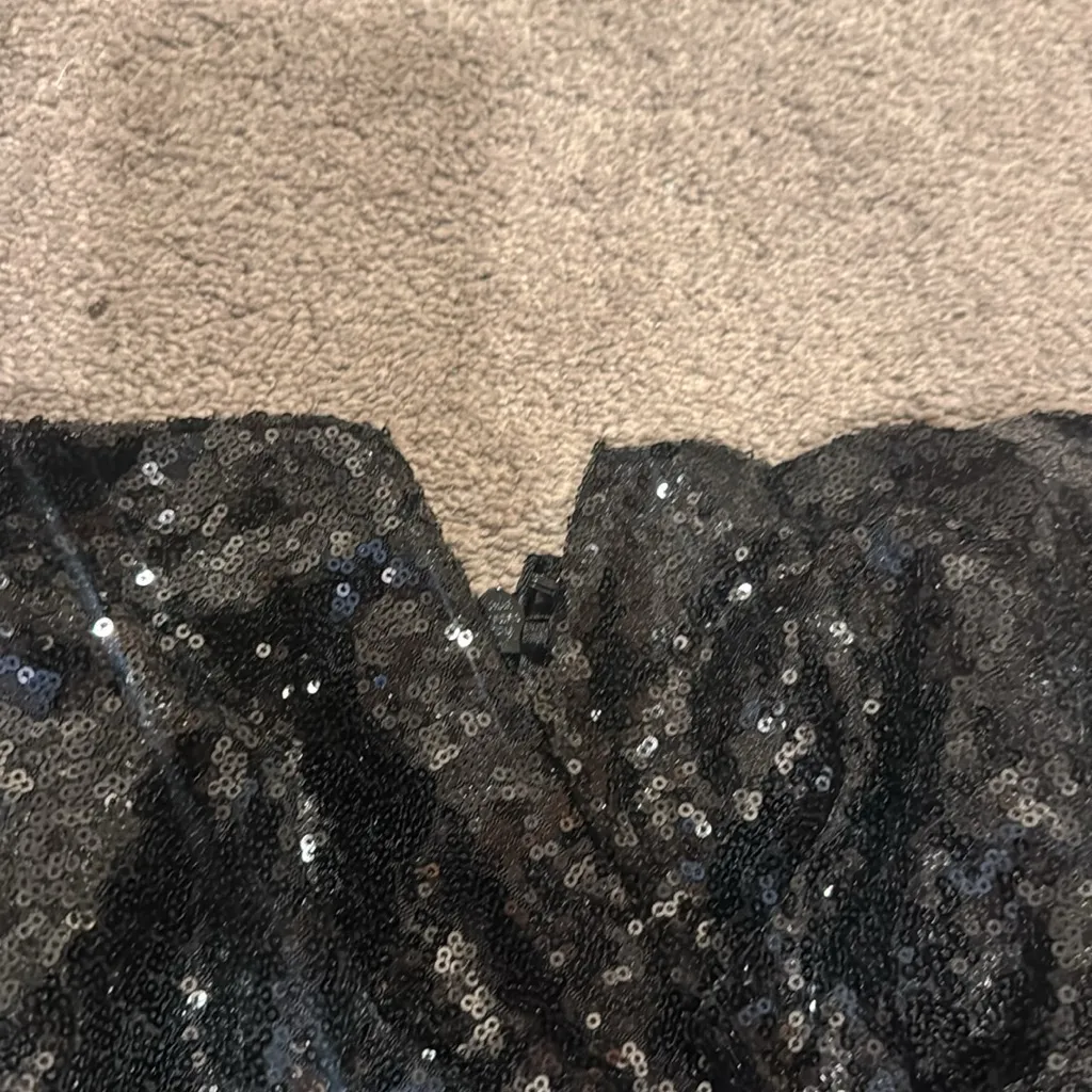 City Chic Black Sequin Strapless Shimmer Dress SIZE 18 - Image 4