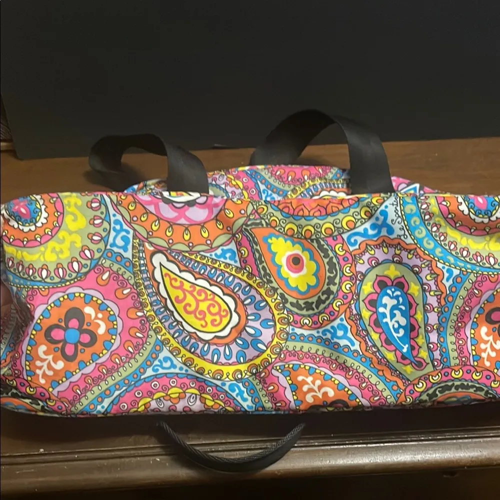 Lesportsac Red and Pink Travel Bag with Dome Top - Image 8