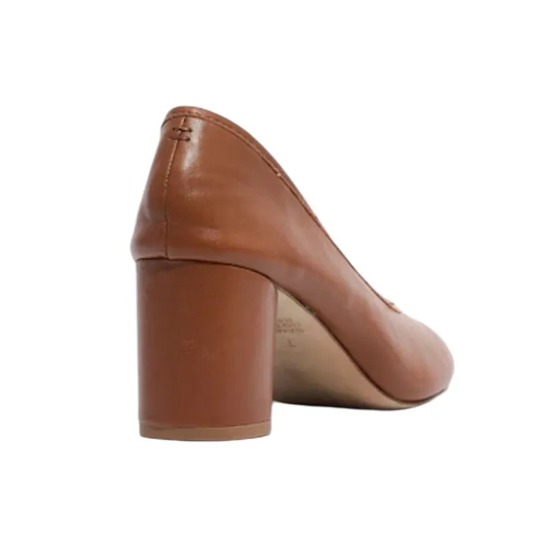 Madewell The Reid Pump in Leather Cognac Brown Classic Shoe Size 9.5 - Image 4