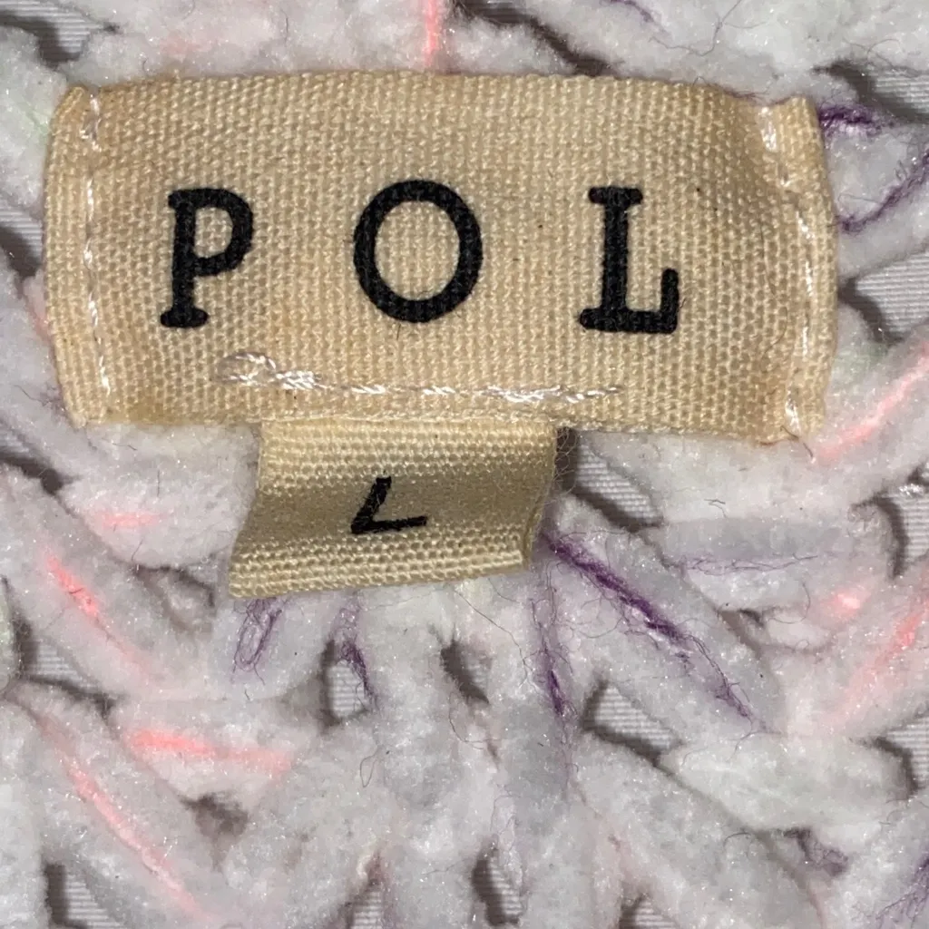 POL Pastel Knit Sweater size large soft oversized comfy sweater EUC CLEAN - Image 2