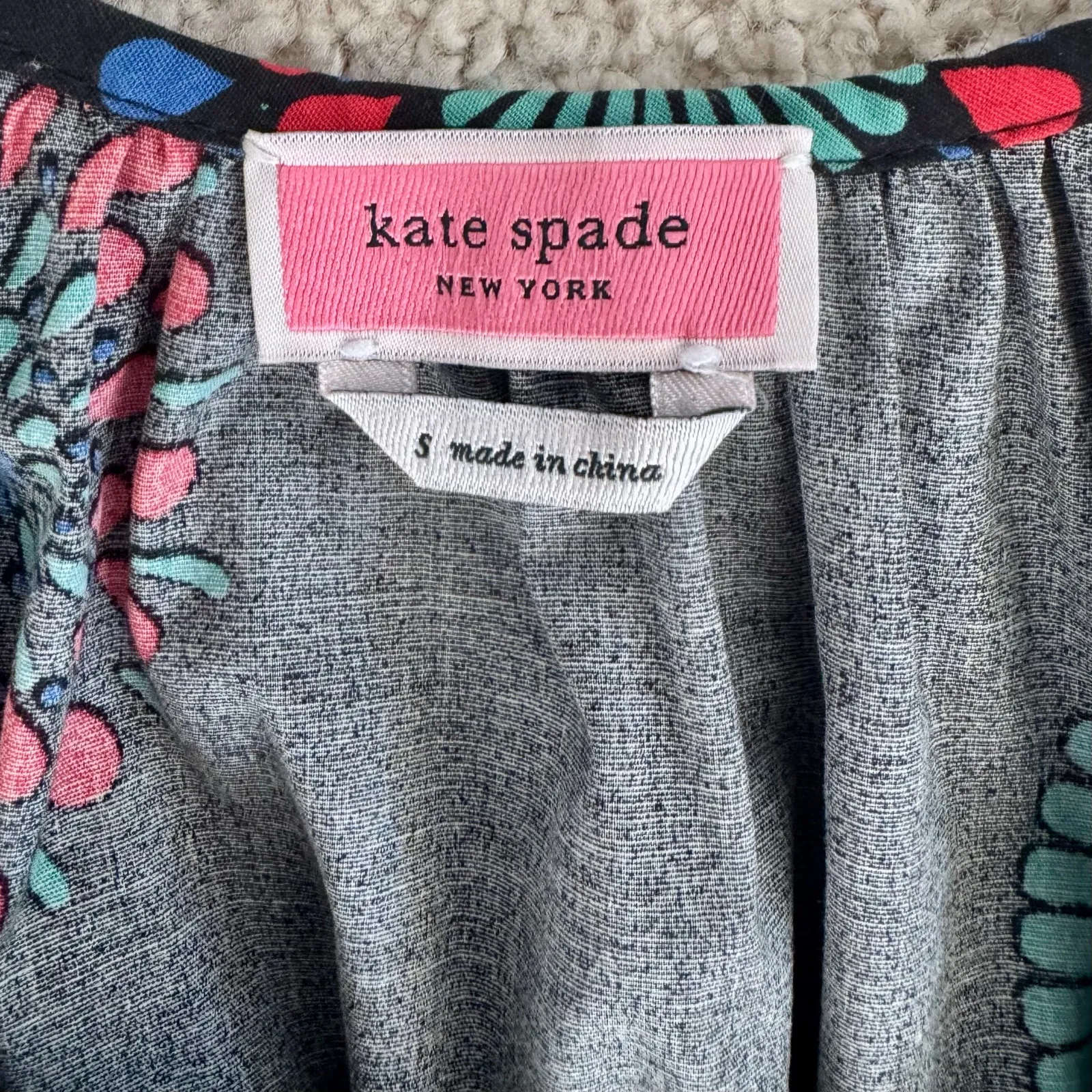 Kate Spade Smocked Puff Sleeve Riviera Top Peplum Fireworks Small Patriotic - Image 6