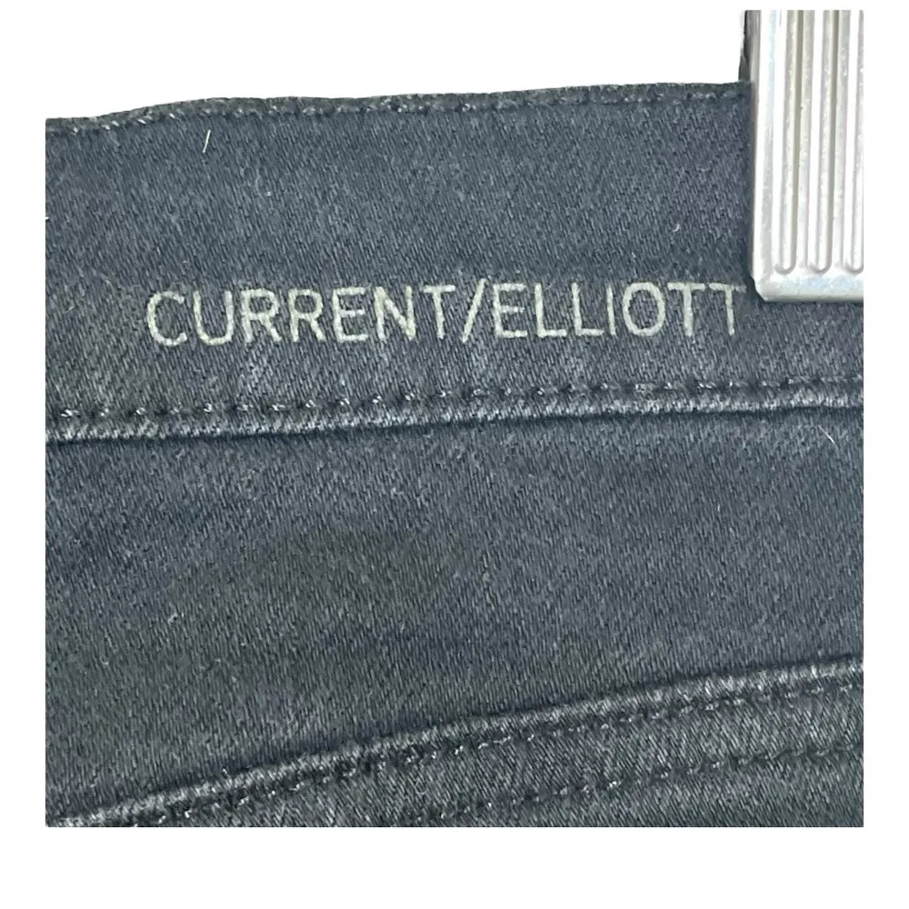 Current/Elliot The Fling Washed Black Destroy Boyfriend Black Jean Women Size 23 - Image 7