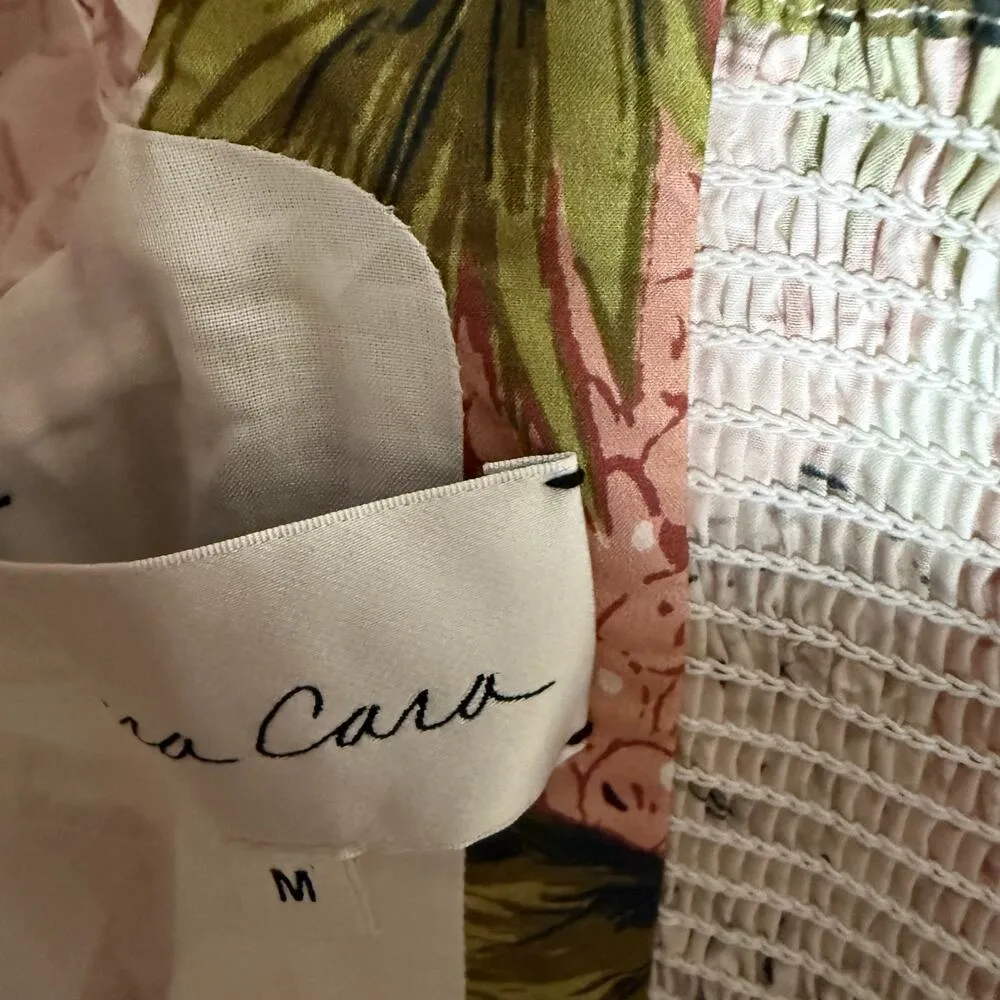 Cara Cara Pink Green Tropical Summer Pineapple Print Off Shoulder Mini Dress M Size M - Image 9