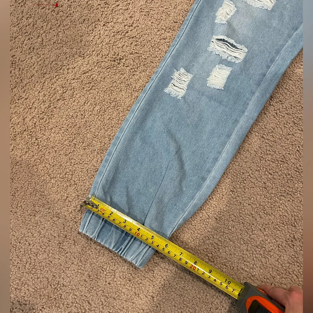 Women's Fashion Y2K High Waist Skinny Stretch Ripped Denim Jeans Blue Size undefined - Image 7