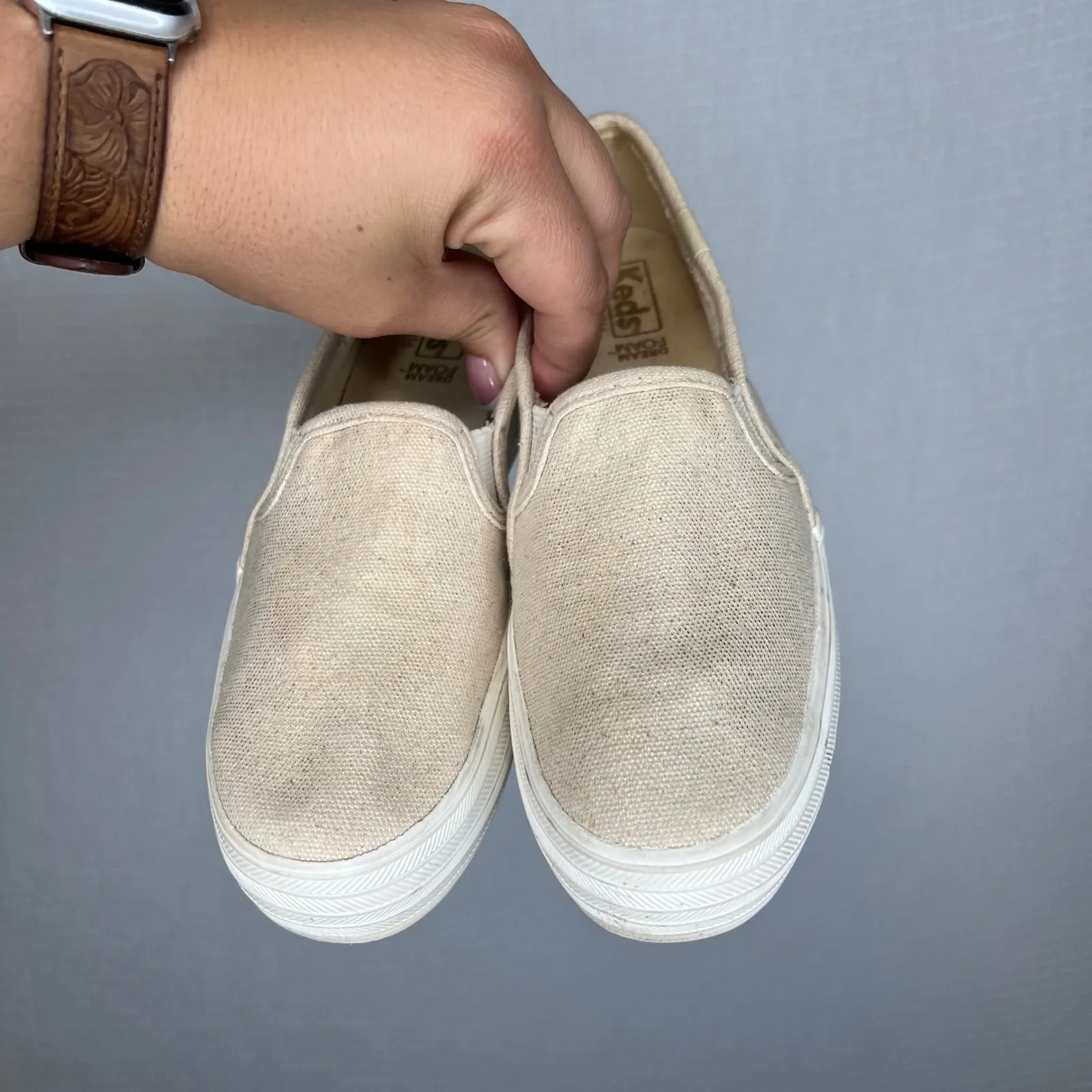 Keds Size 5.5 Double Decker Platform Slip On Sneakers Womens Beige Casual‎ Shoes - Image 2