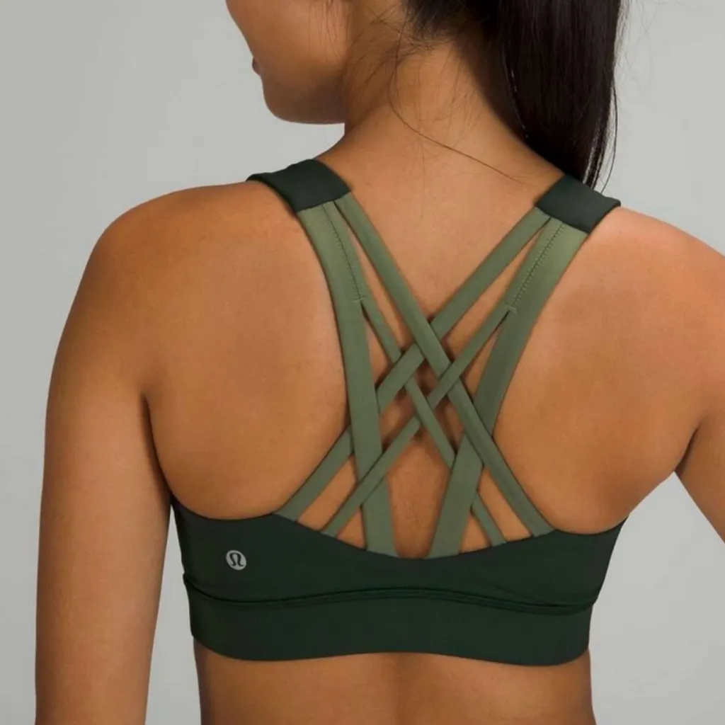 Lululemon  Black and Green Sports Bra - Image 4
