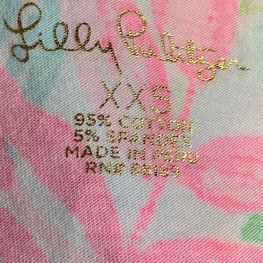 Lilly Pulitzer Waverly Top Pop Up Lilly Of The Jungle Pink Open Keyhole XXS - Image 7