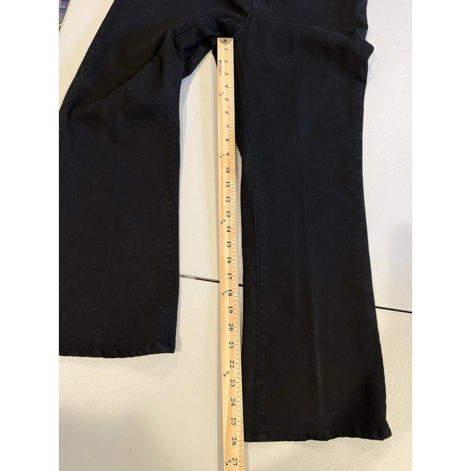 Lands End Jeans Womens 10 Black High Rise Straight Stretch Travel Pants Career - Image 6