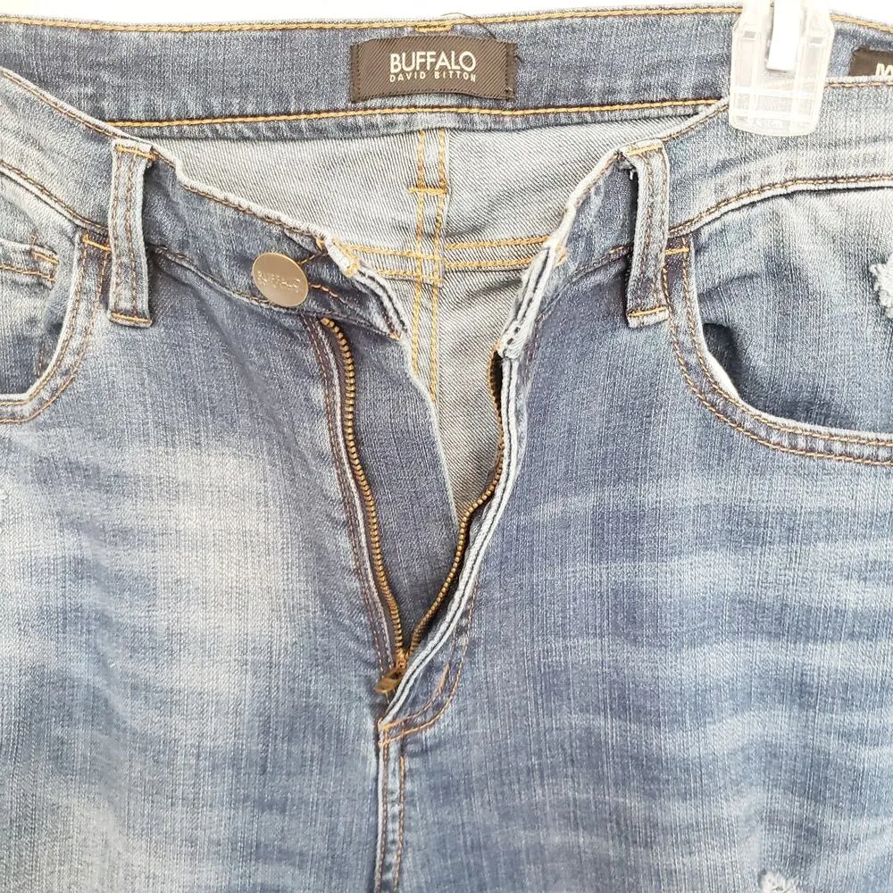 Buffalo David Bitton Womens Ivy Crop Jeans Size 31 High Rise Distressed Straight - Image 4