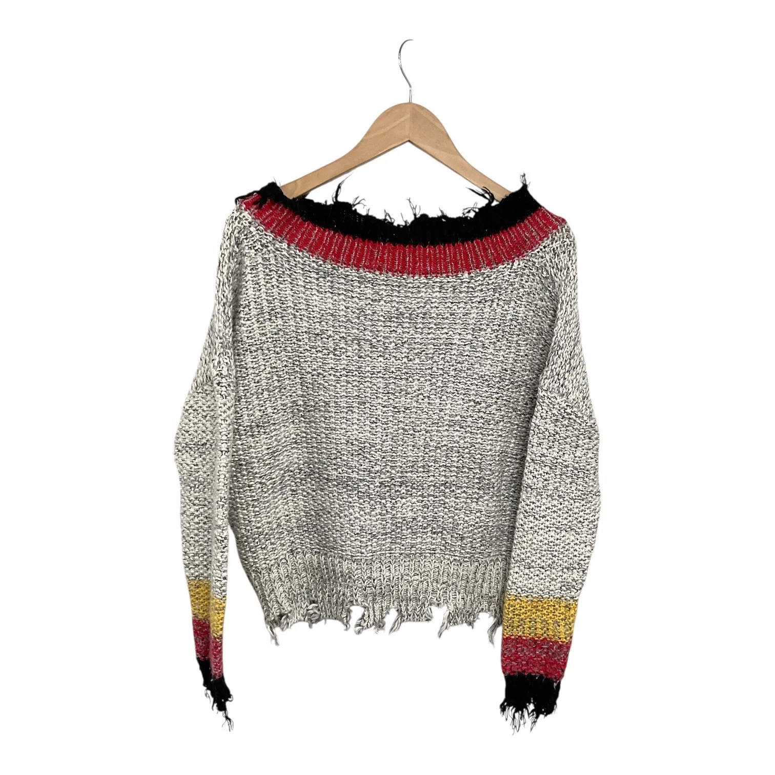 Vintage Havana Womens Sweater Small Gray V Neck Long Sleeve Pullover - Image 4