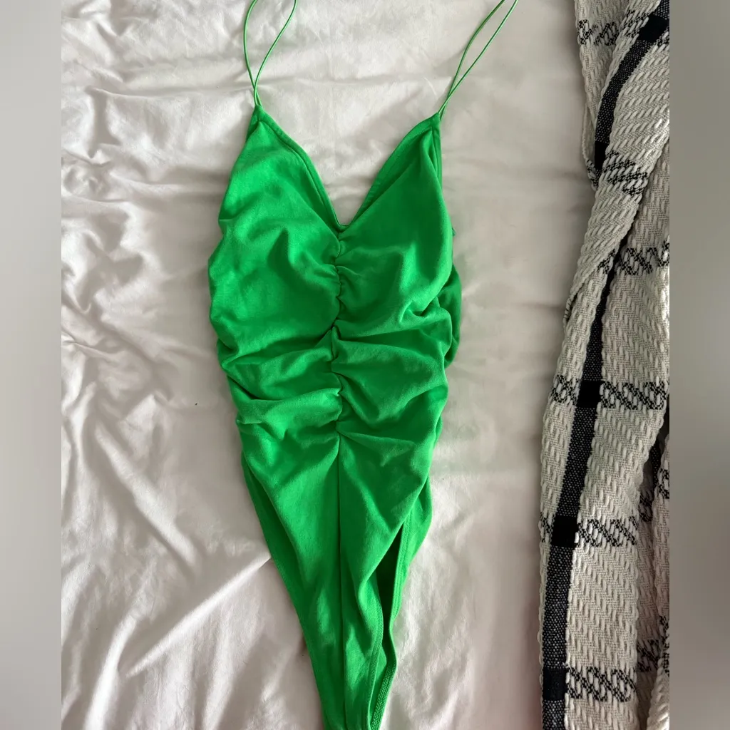 Zara green ruched tank bodysuit - Image 2