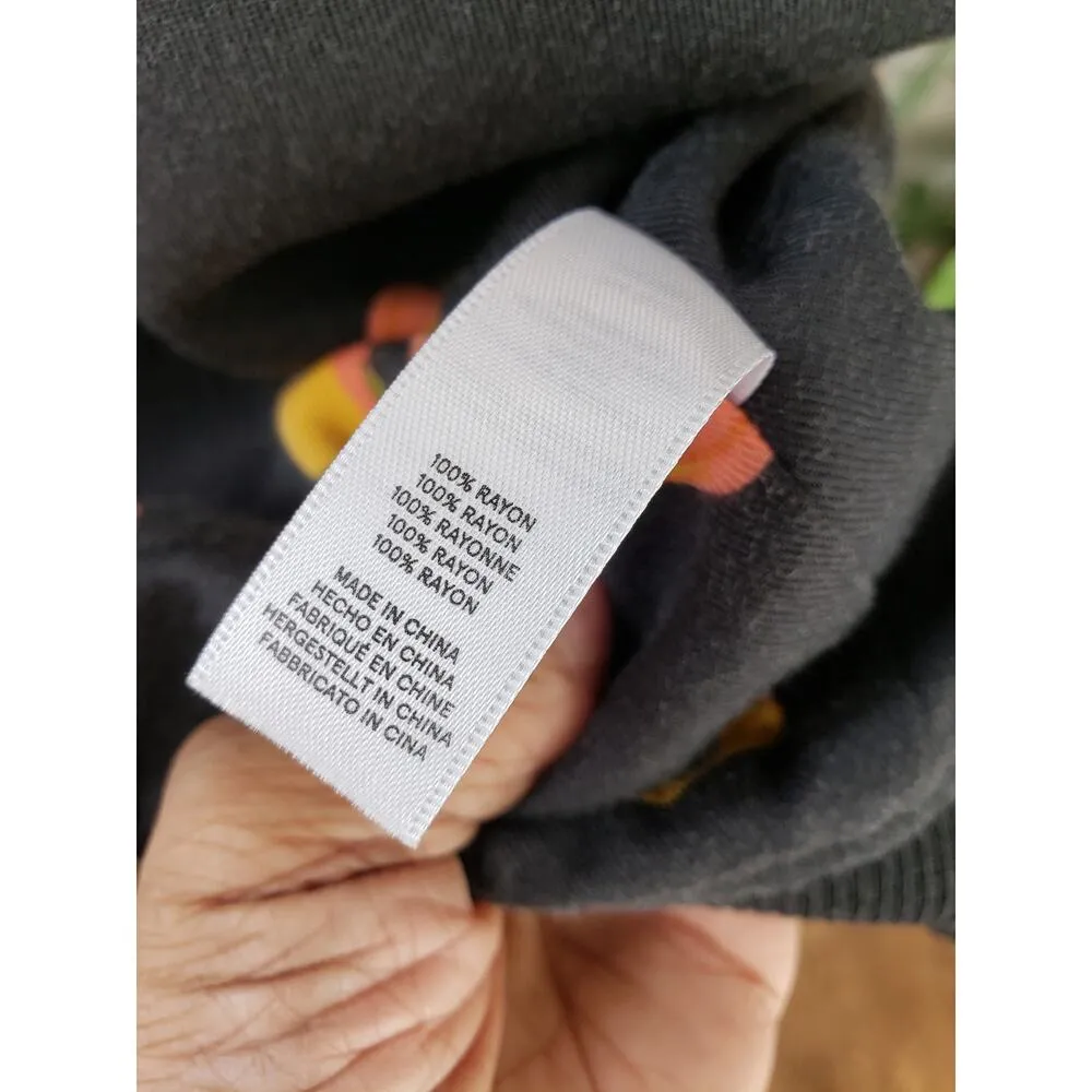 Alternative Bomber Jacket Women M Black Peach Print Lightweight Zip Front - Image 11