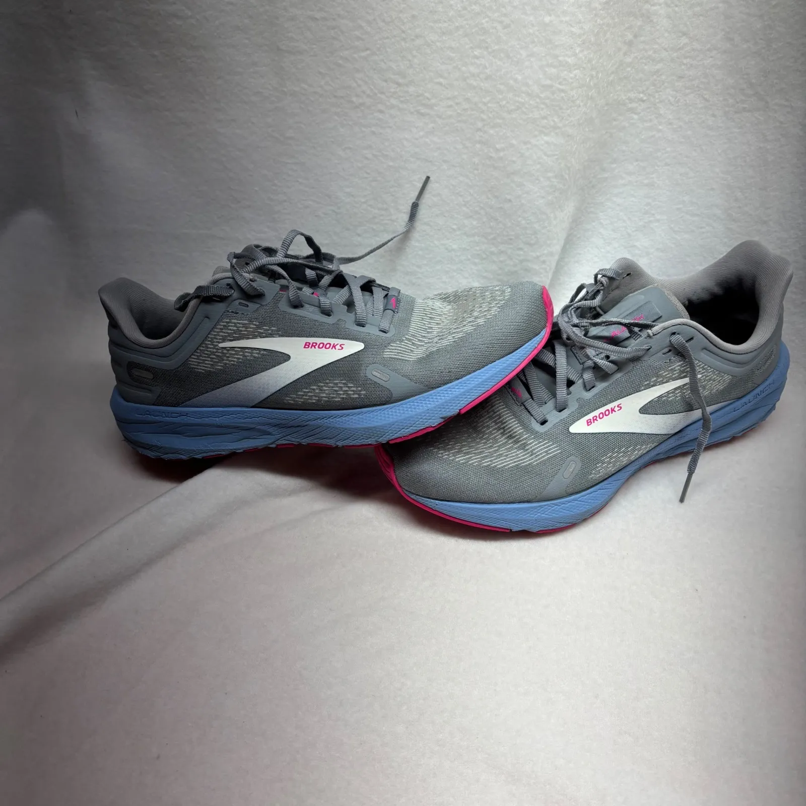 Brooks Launch 8 Women's Running Shoes Gray‎ Pink Blue Size 11 Neutral Speed - Image 2