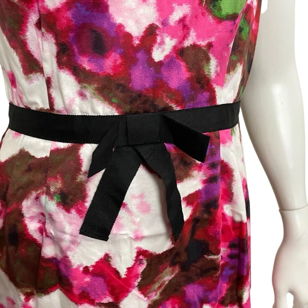 Taylor Tea Sleeveless Pink Roses Sheath Dress Sz 4 Casual Floral Church Workwear - Image 2