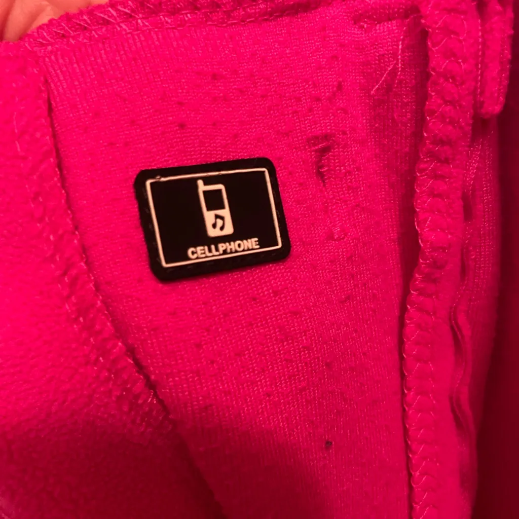 Calvin Klein Performance Jacket Small Full Zip Pockets Mock Neck Fleece Pink - Image 6