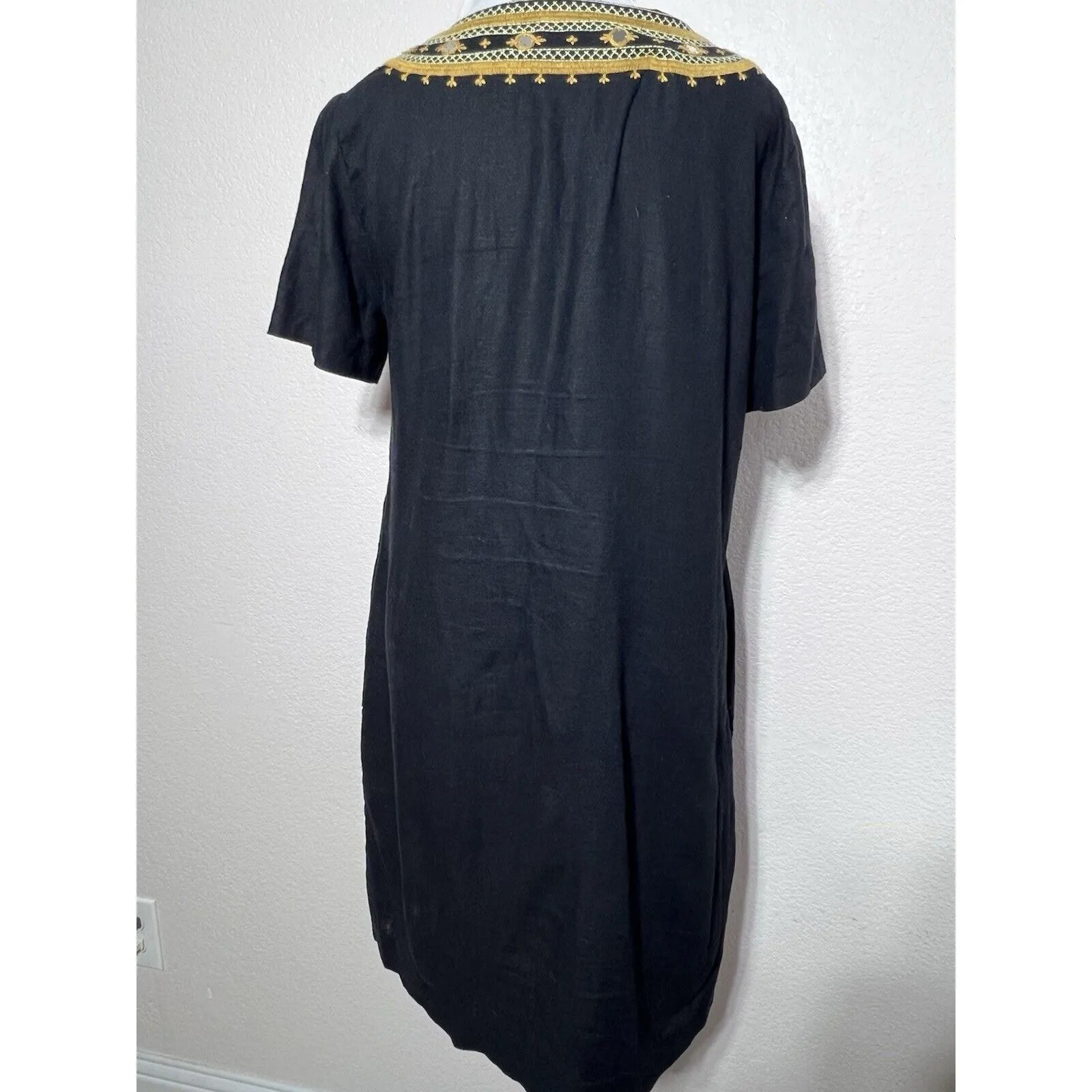 Madewell Mini Womens Dress S Moroccan Embroidered Square Neck Boho Ethnic chic - Image 4