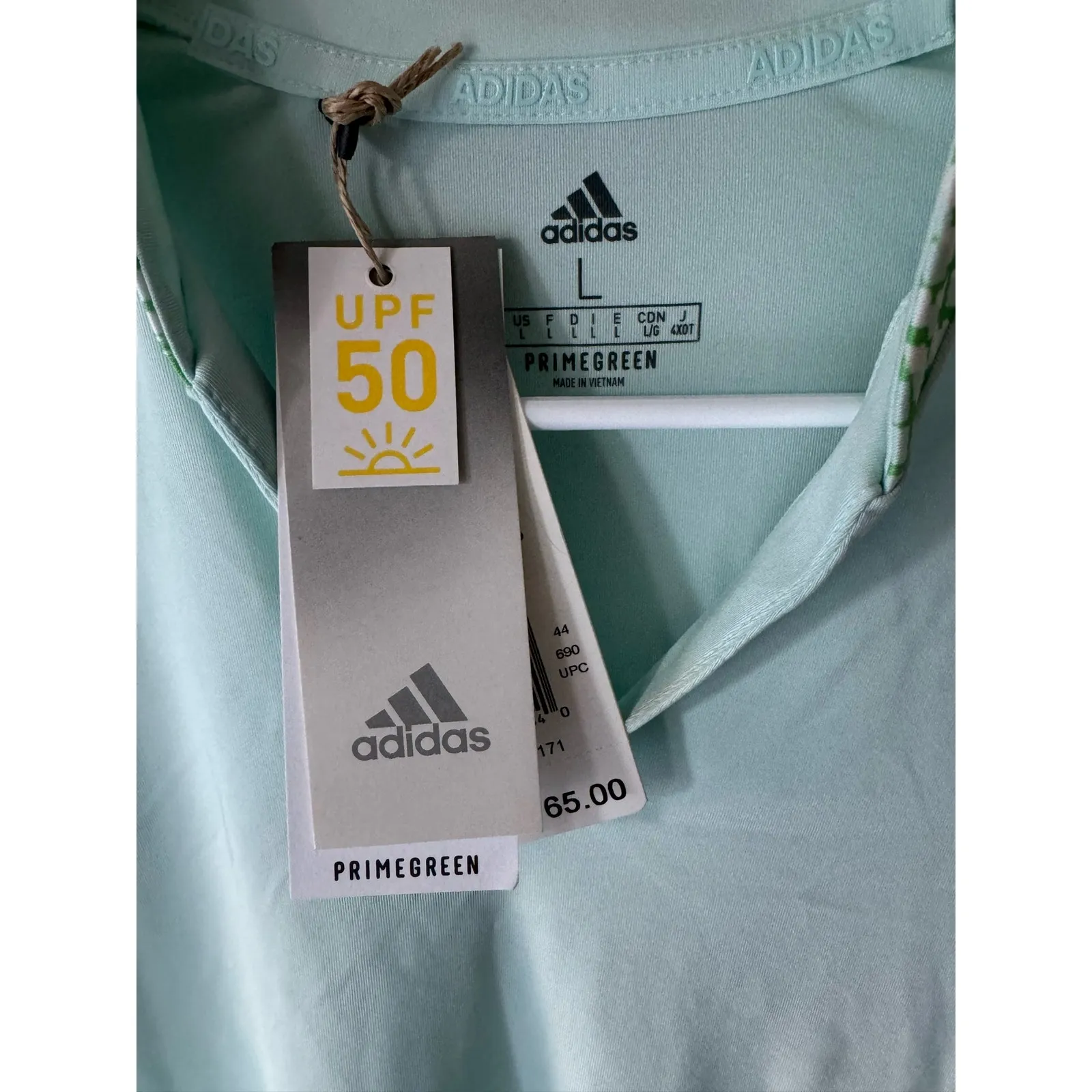 NWT Adidas Golf Women's Polo Shirt UPF 50 in Light Blue Size L - Image 2