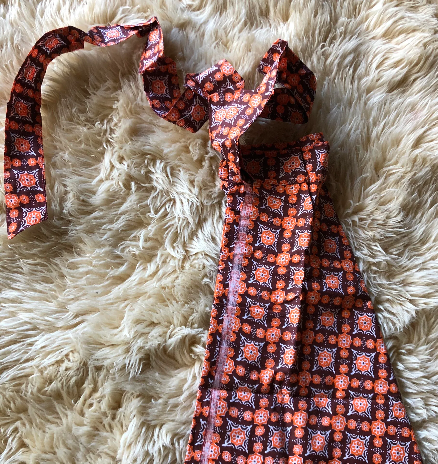 Handmade Wrap Around Skirt Orange - Image 2