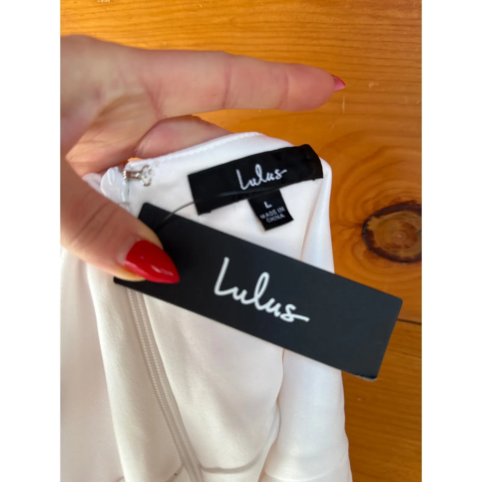 NWT Lulus Social Sensation White Square Neck Mini Bodycon Dress Classic Size L - Image 5