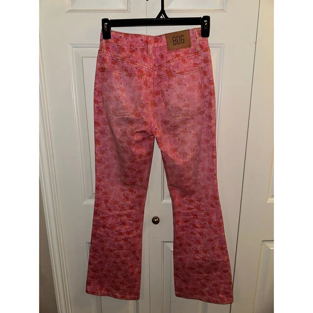 BDG High Rise Flare Floral Jeans - Image 3