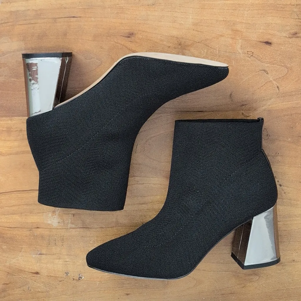 BCBGeneration Alia Stretch Fabric Black Booties Size 8.5 - Image 5