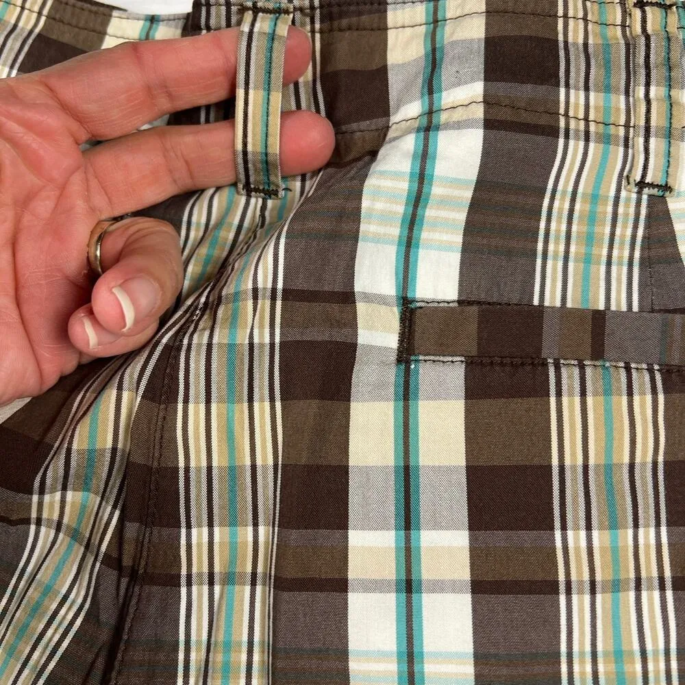 Jones New York Signature Brown Cream Plaid Bermuda Shorts Size 10 - Image 8