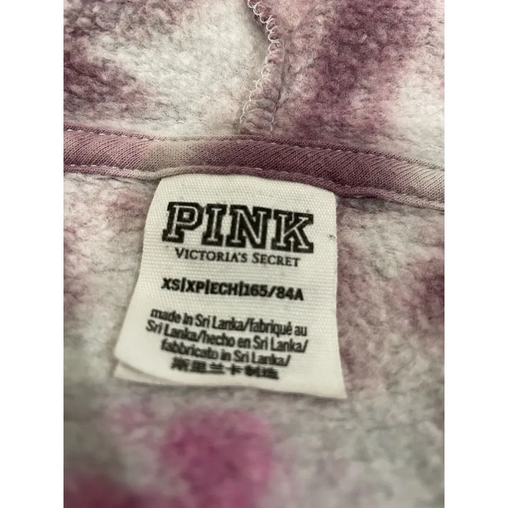Victoria's Secret PINK Fleece Cropped Cinched Tie Dye Campus Hoodie XS - Image 6